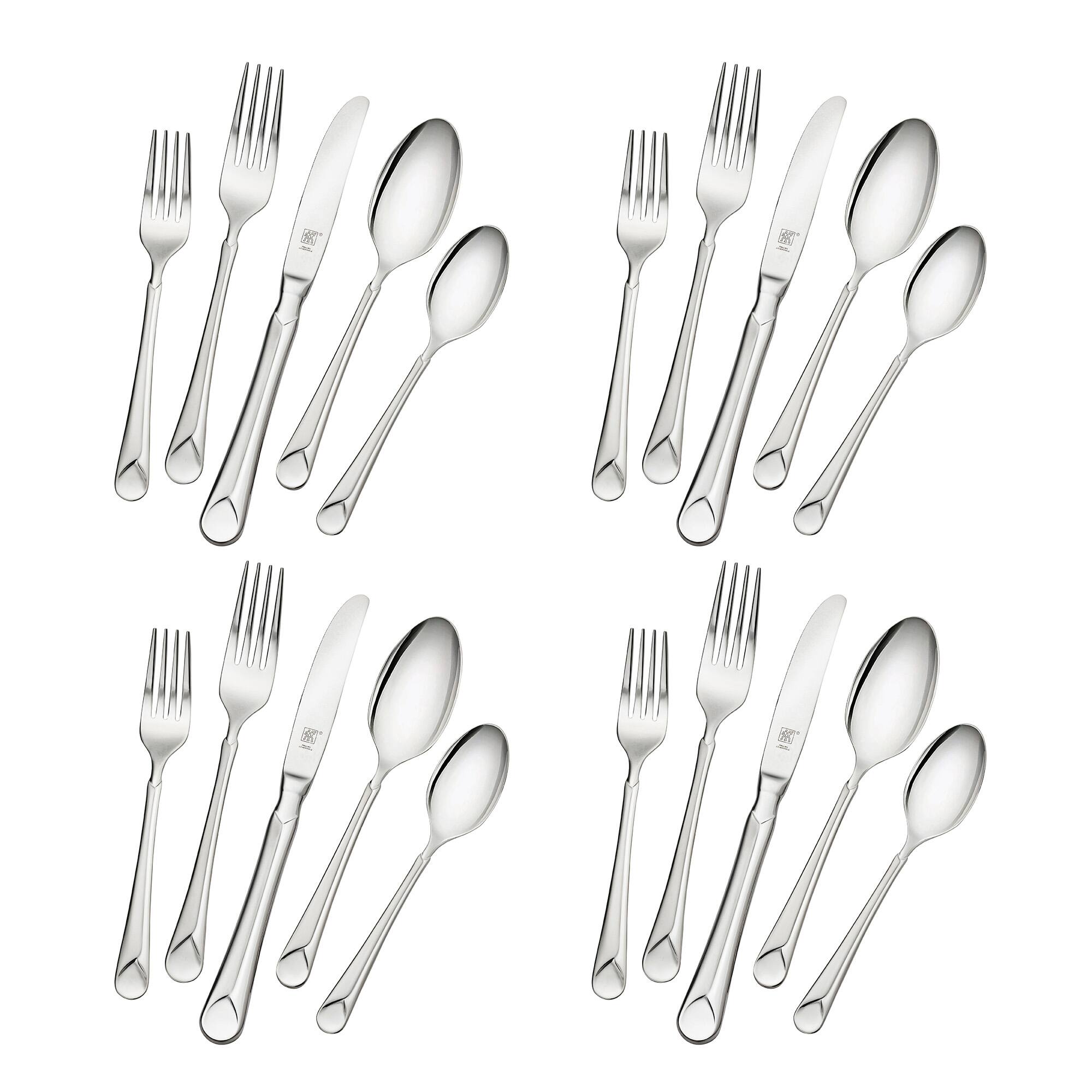 Alt View 3. ZWILLING - ZWILLING Provence 20-Piece 18/10 Stainless Steel Flatware Set, Silver - Stainless Steel.