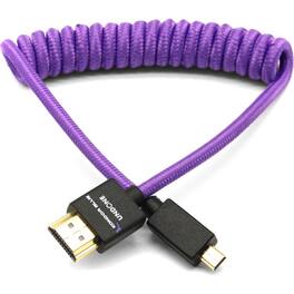 Kondor Blue - 12-24" Gerald Undone Limited Edition Micro-HDMI to Full HDMI Coiled Cable for On-Camera Monitors - Purple