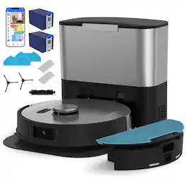 bObsweep - UltraVision Self-Empty Robot Vacuum & Mop, 1.5-Gallon Capacity, 8000 Pa Suction, Object-aware Tech - Stainless Steel