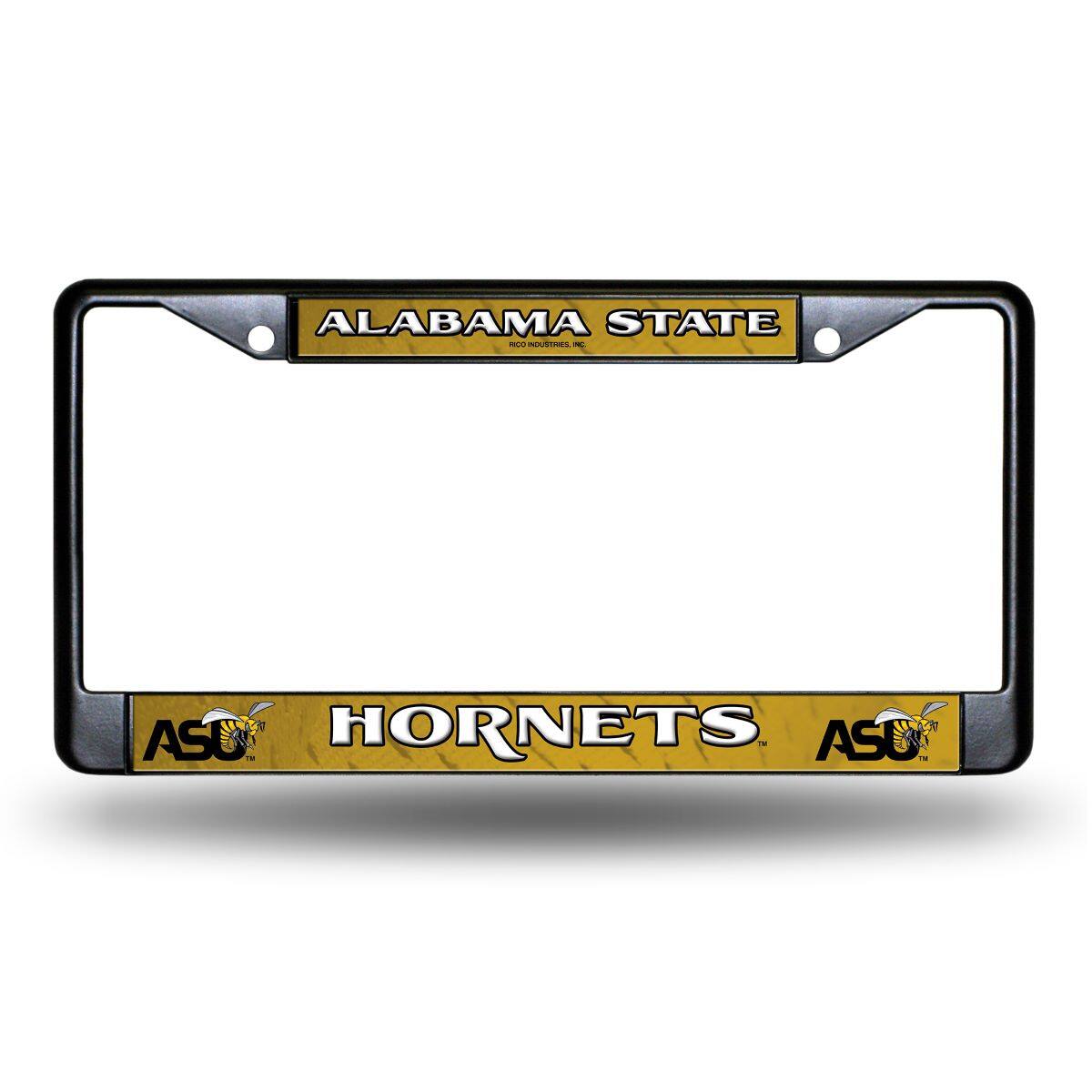 Alabama State Hornets Black Metal License Plate Frame