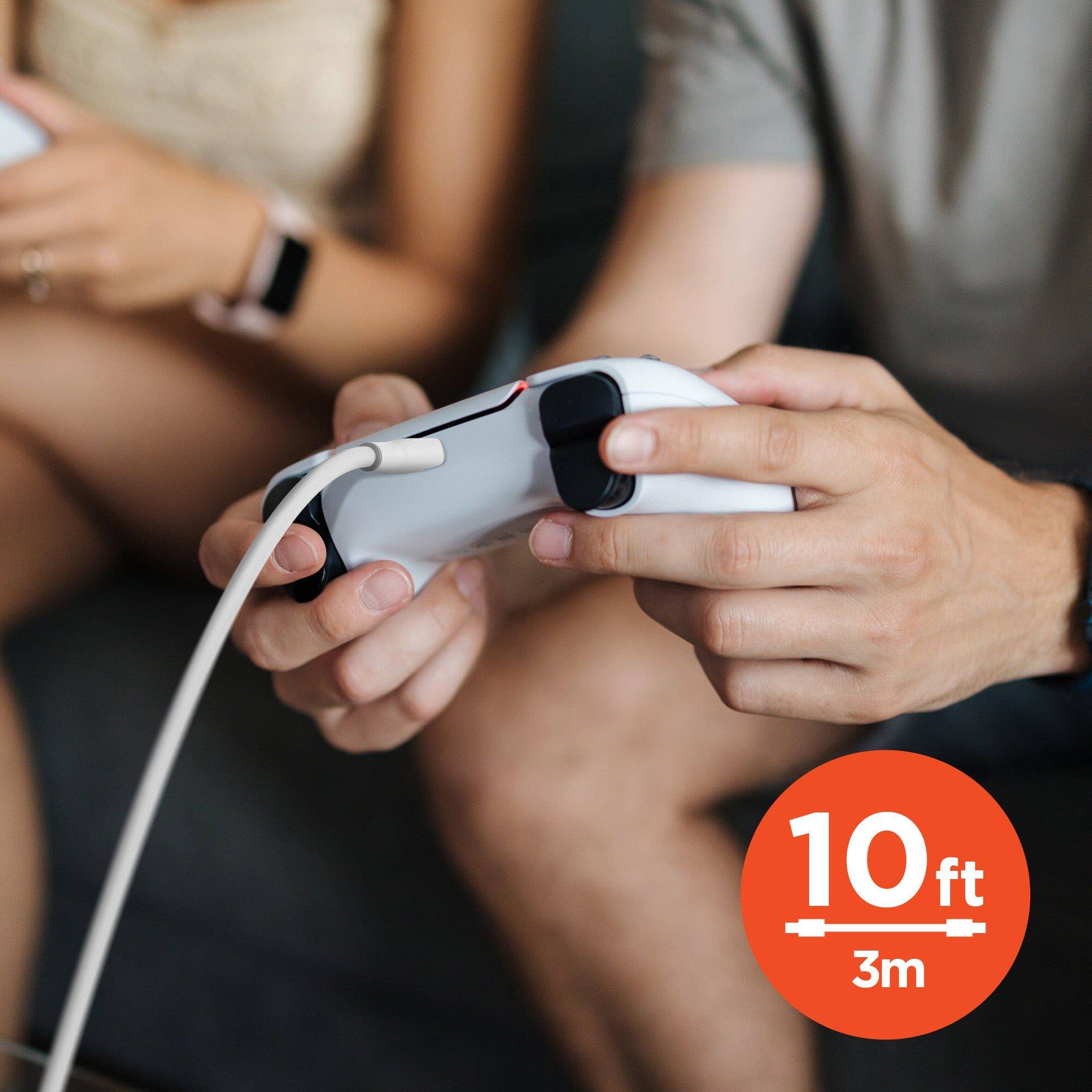 Alt View 4. HyperGear - Flexi Pro USB-A to USB-C Soft-Touch Silicone Charge and Sync Cable, 10 Ft - White.