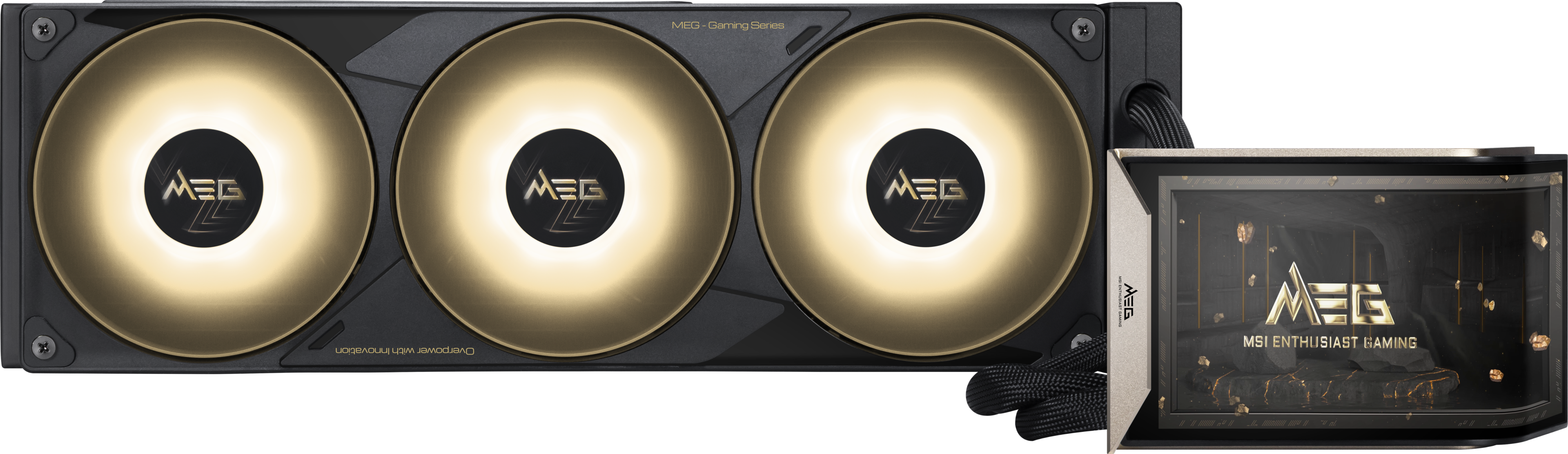 MSI - MEG CORELIQUID E15 360 - 360mm AIO CPU Liquid Cooler - 6.67" 2K AMOLED Curved Screen - LGA 1851/1700/AM5/AM4 - Black