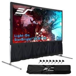 Elite Screens - Light-On StarBright CLR®16,123"D,16:9,Portable Ceiling Light Rejecting Folding-Frame Screen, Carry Bag LPS123H-SBCLR16 - Silver