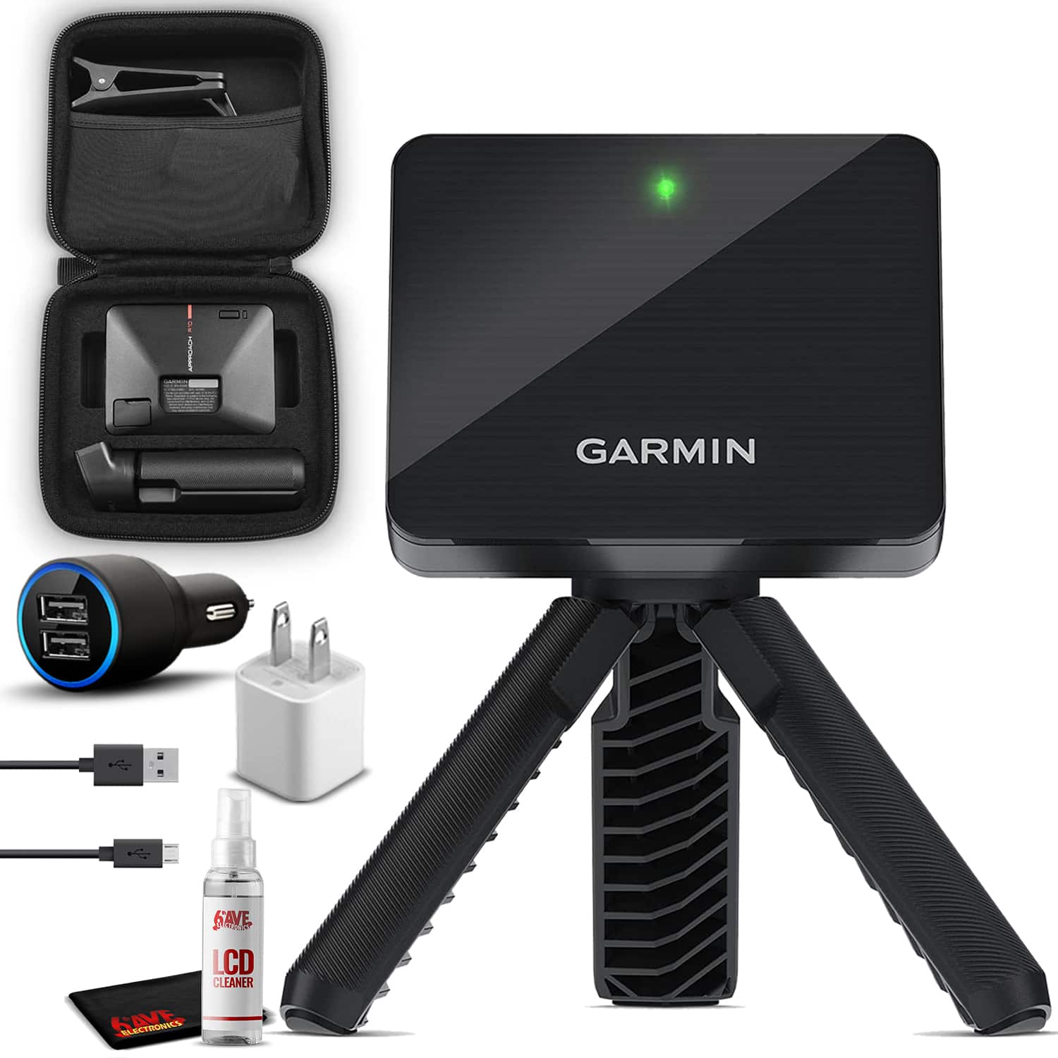 Garmin - Approach R10 Portable Golf Launch Monitor with 6Ave Travel & Cleaning Kit - Black