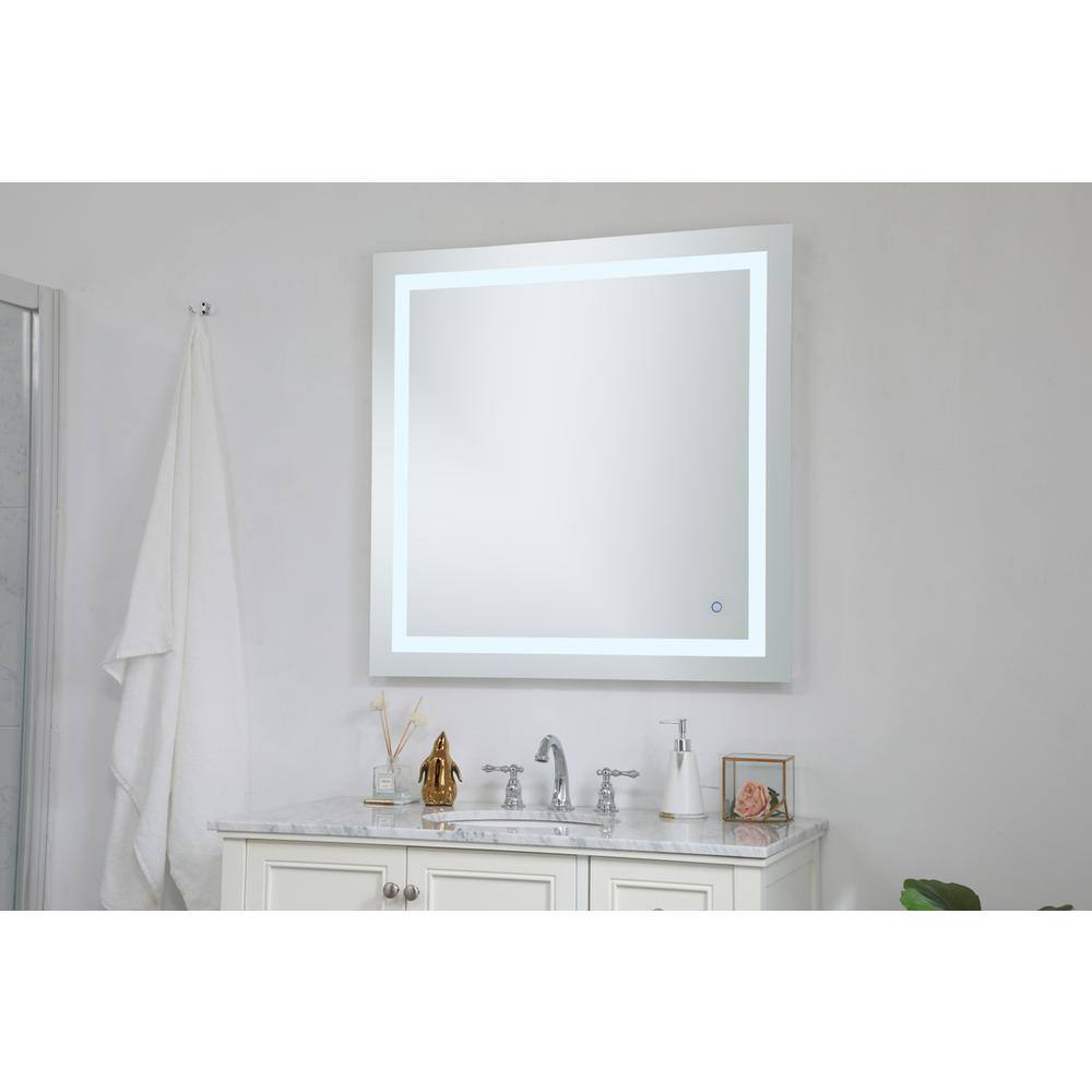 Alt View 6. Elegant Decor - Helios 36in x 36in Hardwired LED mirror - Silver.