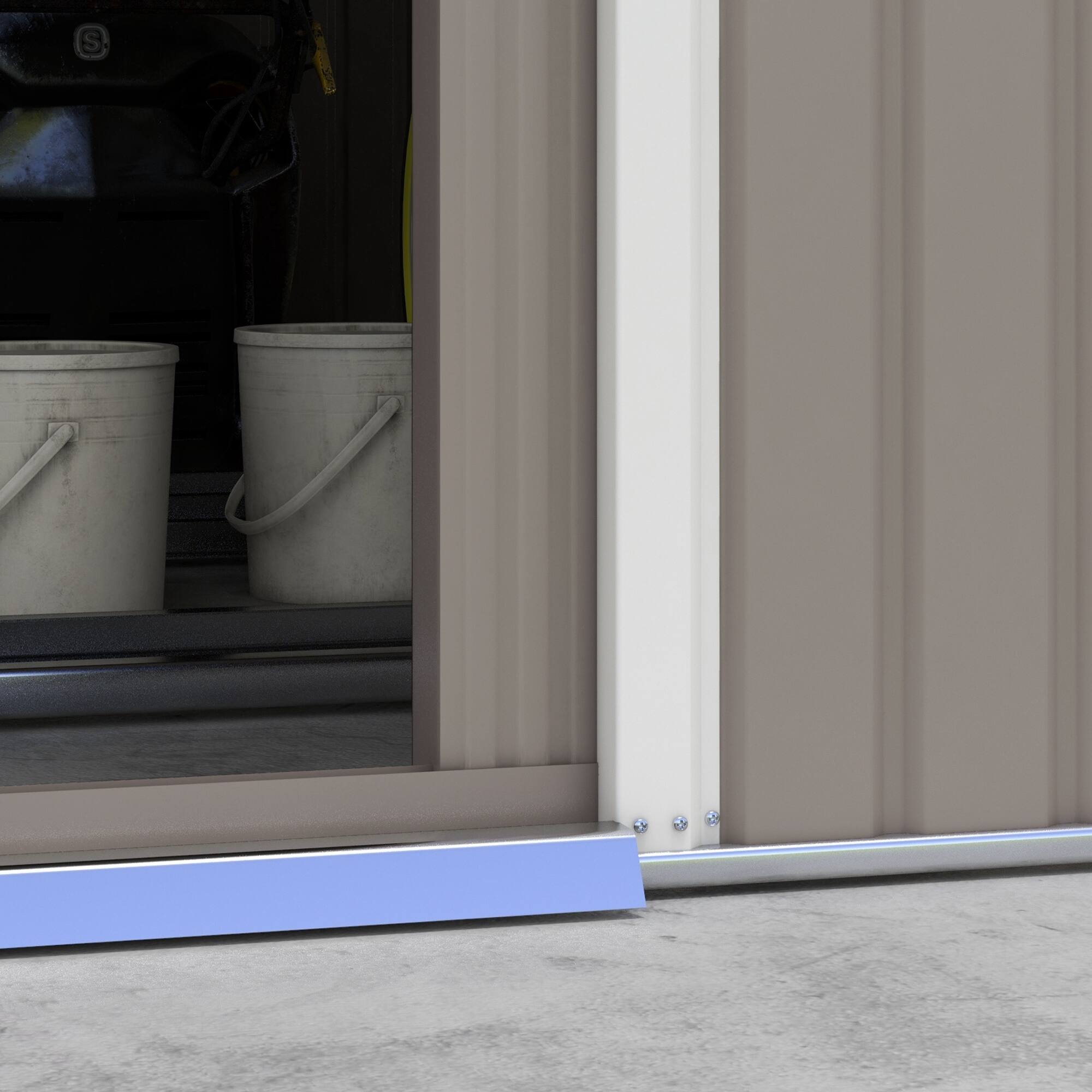 Alt View 8. Outsunny - 11' x 13' Outdoor Storage Shed, Garden Tool Metal Shed with Foundation Kit, Double Lockable Door.