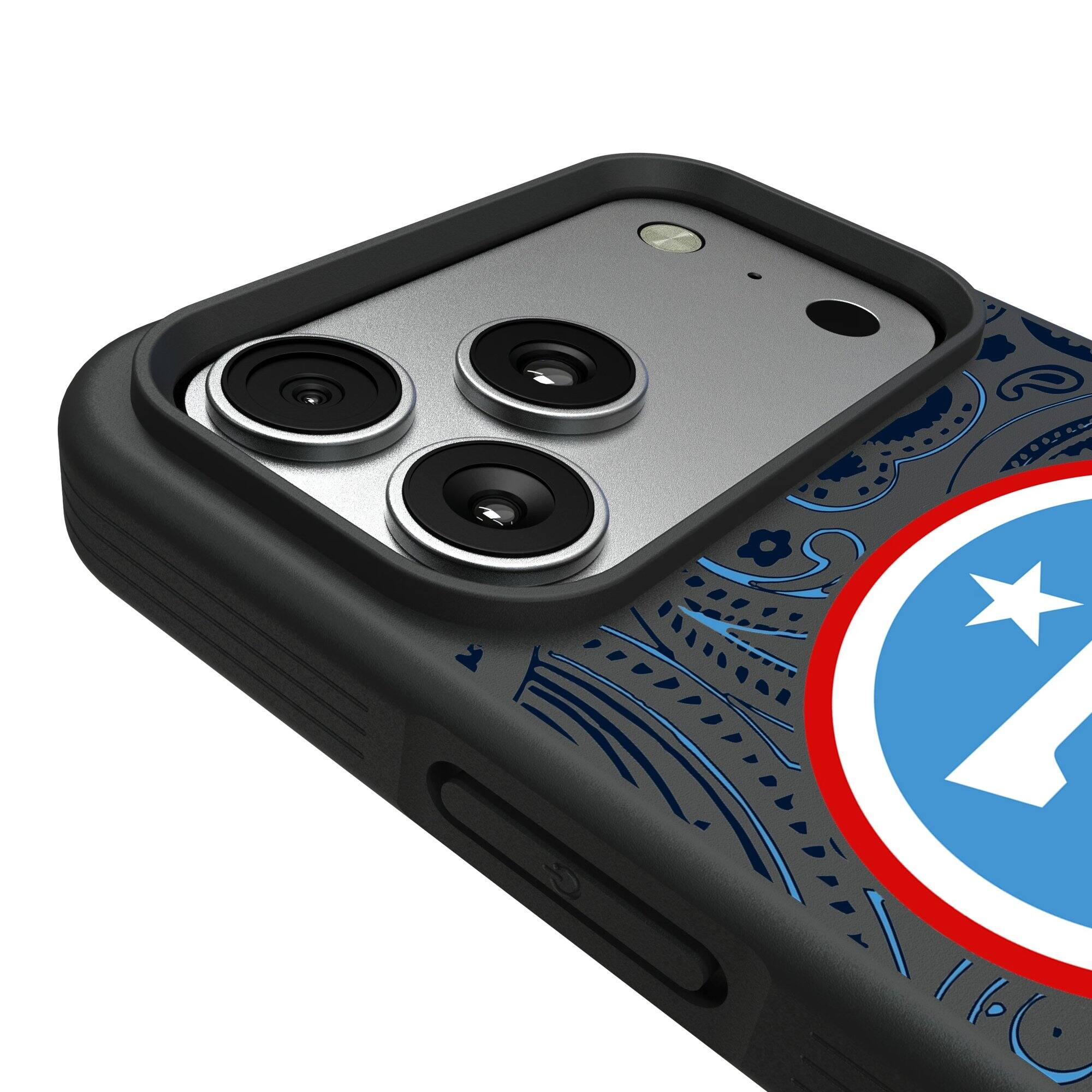 Alt View 2. Keyscaper - Tennessee Titans Bump Case with 8.2ft Drop Protection - 14 Pro Max - Multicolor.