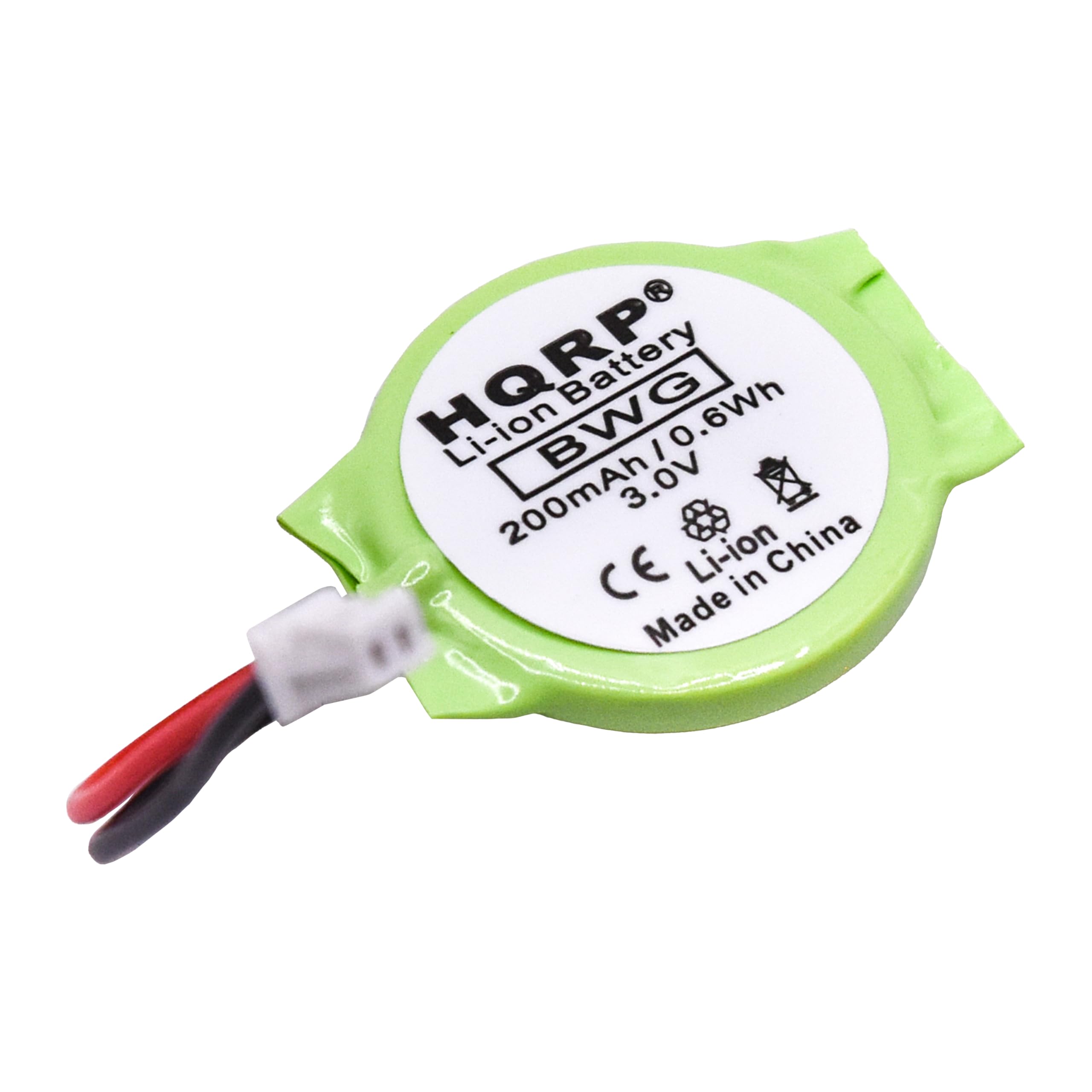 HQRP Li-ion Battery BWG  
200mAh/0.6Wh  
3.0V  
CE  
Li-ion  
Made in China