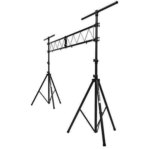 Front. On Stage Stands - On-Stage LS7730 Lighting Stand with Truss (Folding, Portable PAR Can and LED Light Rig for Theaters, Auditoriums, - Black.