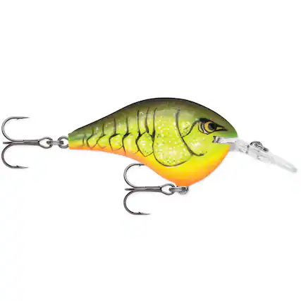 Front. Rapala - Rapala Dives-To 08, Chartreuse Rootbeer Craw - Chartreuse Rootbeer Craw.