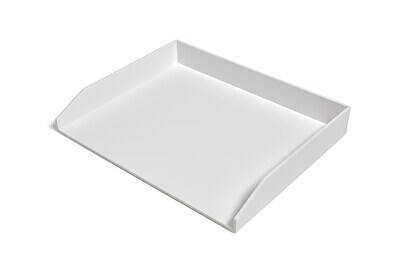 Alt View 1. TRU RED - Side Load Stackable Plastic Letter Tray - White.