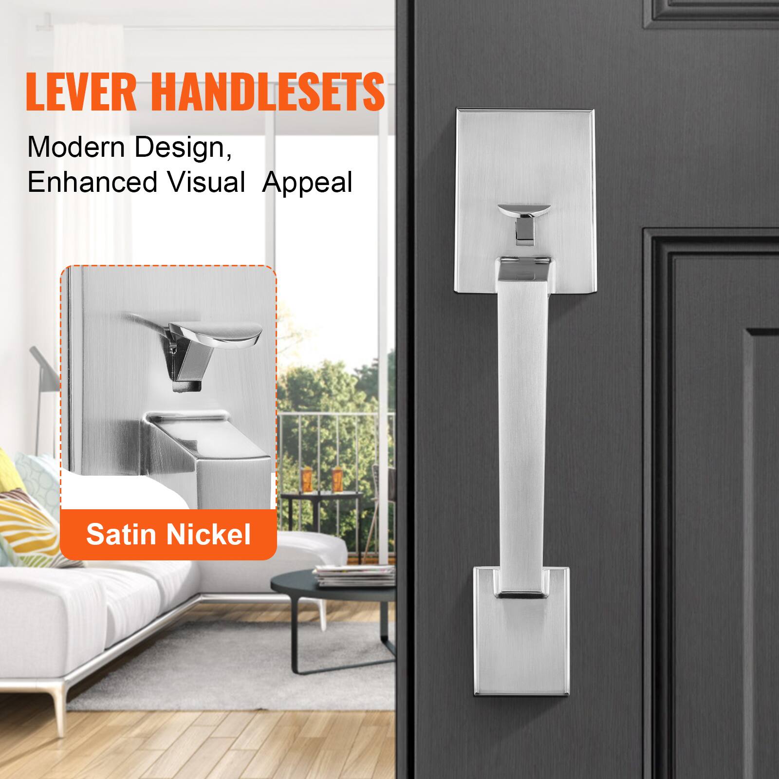 LEVER HANDLESETS  
Modern Design, Enhanced Visual Appeal  
Satin Nickel