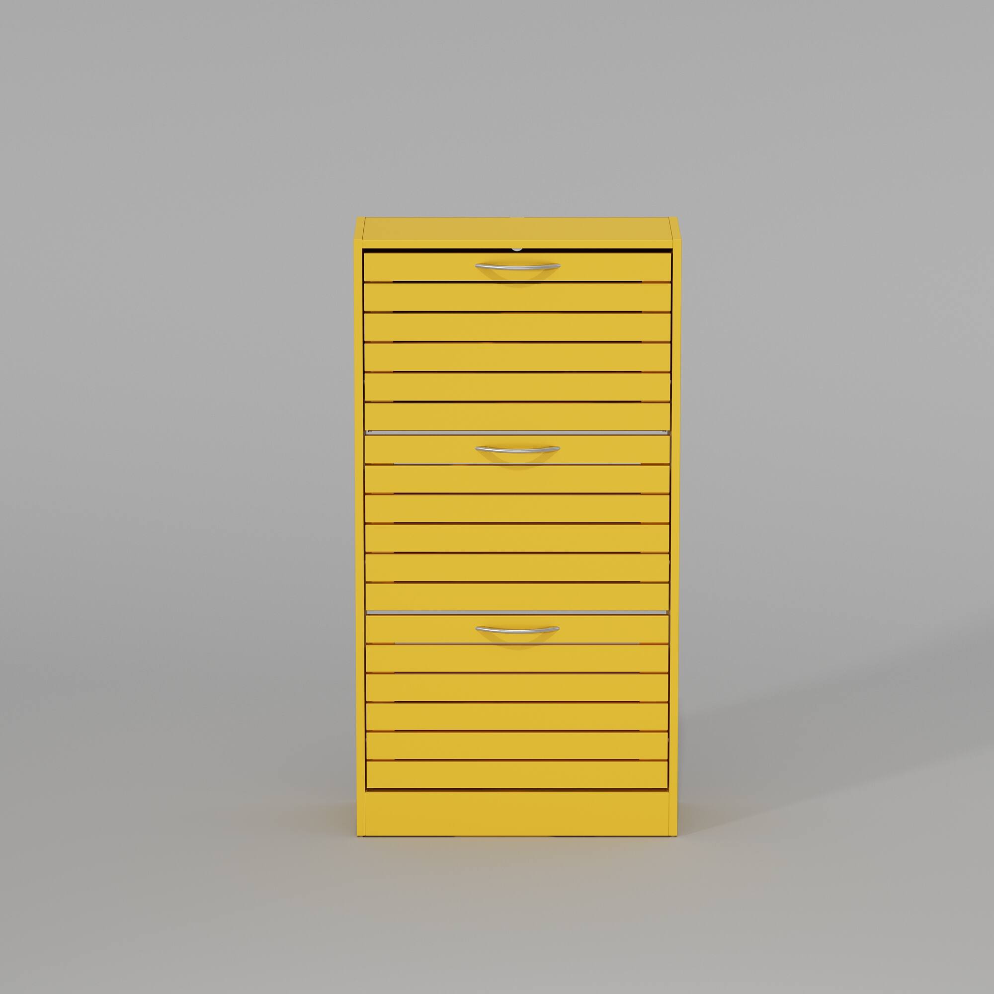 Front. Famapy - Famapy Space - Saving Rustic Shoe Cabinet 3 Flip Drawers Adjustable Shelves to Tame Clutter & Enhance Entryway Style - Yellow.