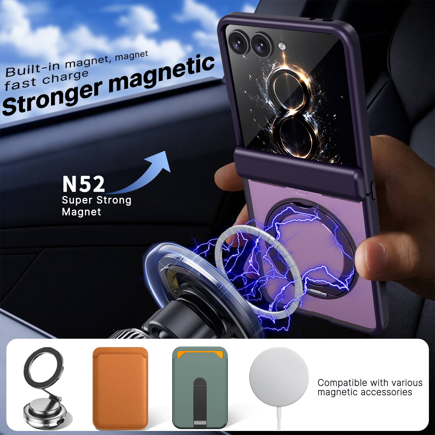 Built-in magnet, magnet fast charge magnetic Stronger

N52 Super Strong Magnet

Compatible with various magnetic accessories
