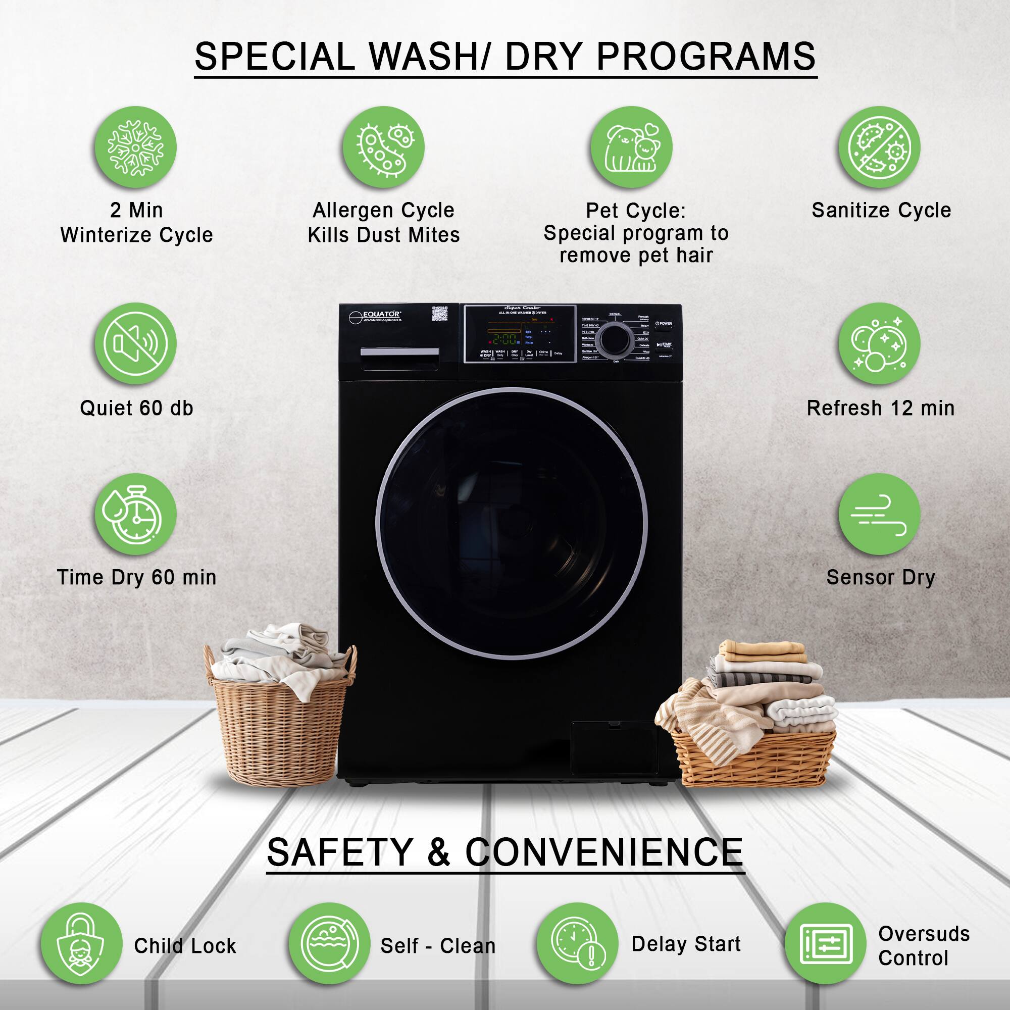 Equator All in One Combo Washer Dryer Electric Ventless