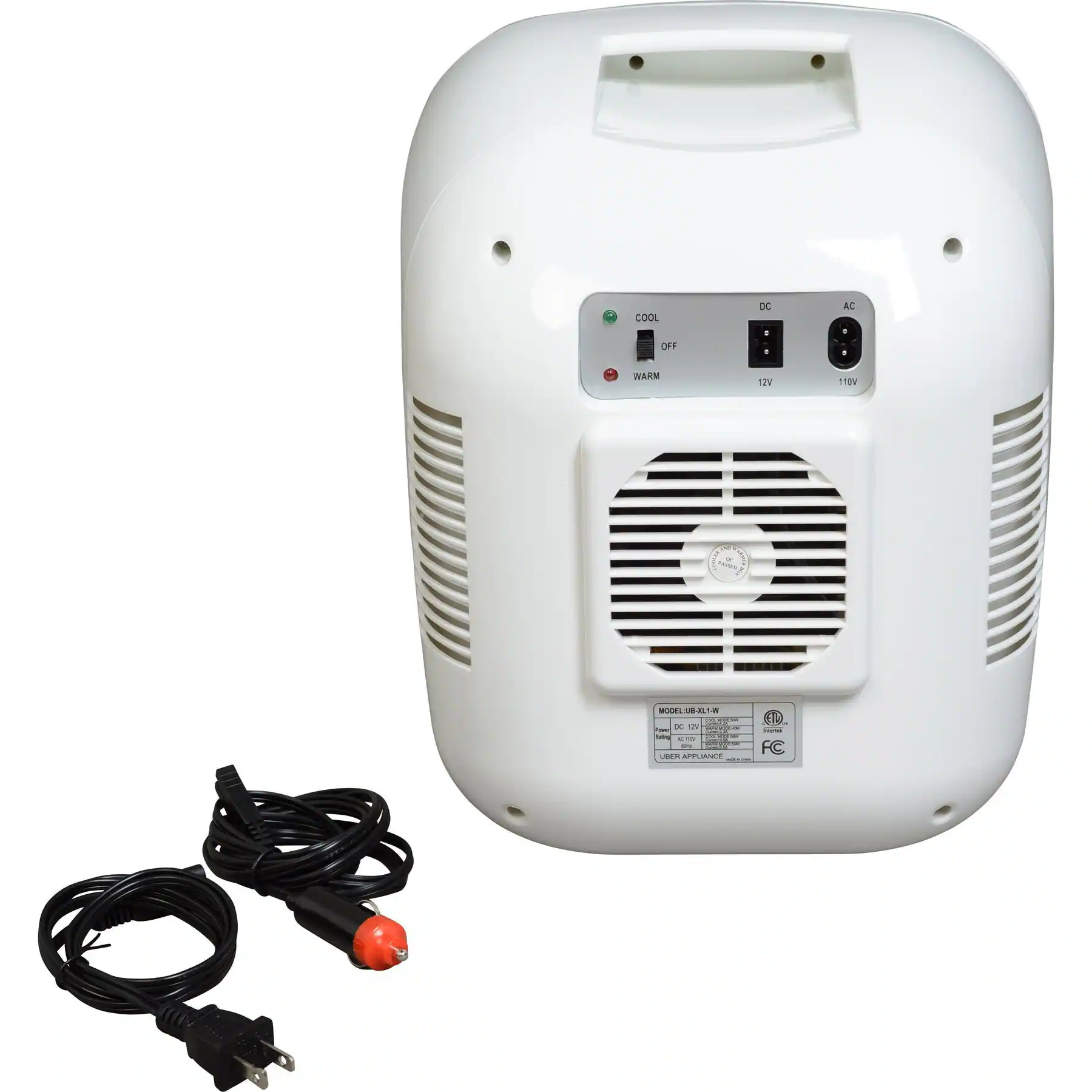 COOL DC AC  
OFF WARM  
12V 110V  

MODEL: UR-X21-W  
DC 12V  
AC 110V  
USER APPLIANCE  

FC