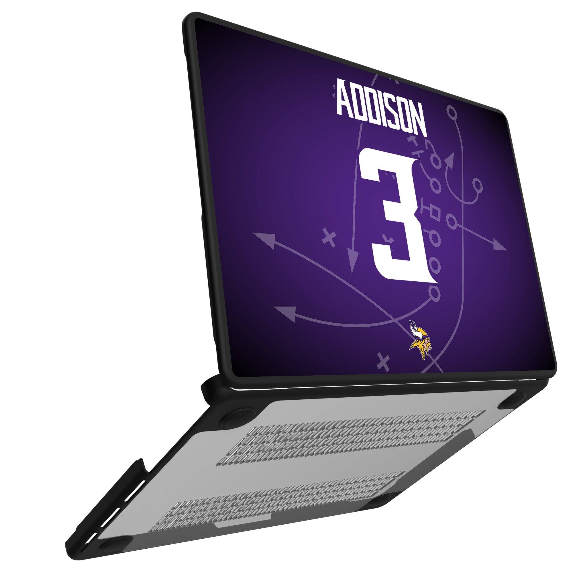Alt View 1. Keyscaper - Jordan Addison Minnesota Vikings MacBook Case - Pro 13 in - Multicolor.