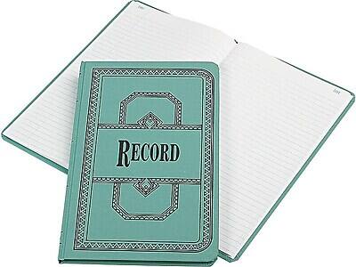 Alt View 1. Boorum & Pease - 66 Series Record Book, 7.63"W x 12.13"H x 0.75"D, 75 Sheets/Book - Blue.