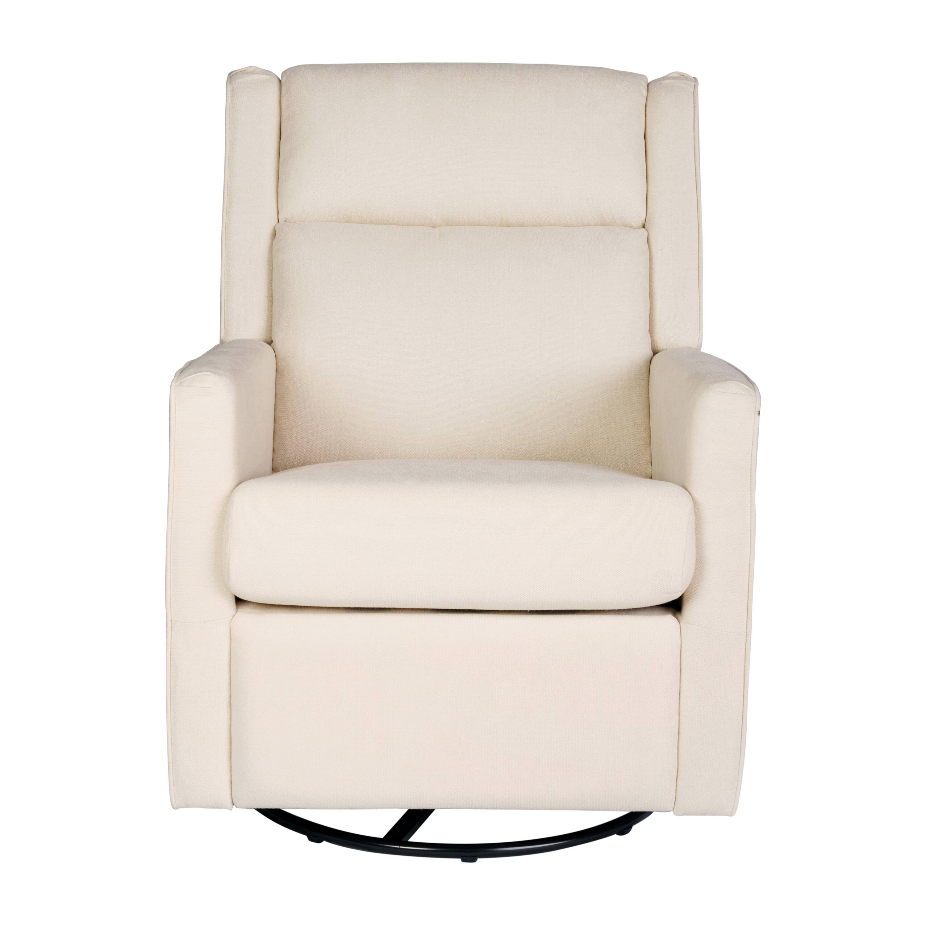 Alt View 9. Emma + Oliver - Mari Manual Glider Rocker Recliner with 360 Degree Swivel Perfect for Living Room, Bedroom, or Nursery - Cream.