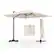 Front. Costway - Patio 9.5FT Square Cantilever Offset Hanging Umbrella 2-Tier 360° Outdoor - Beige.