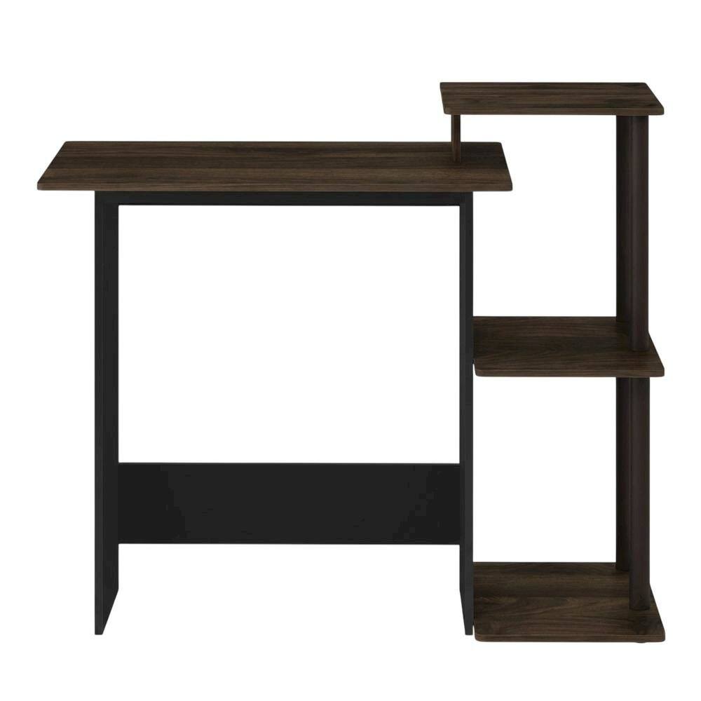 Back. BisonOffice - Dark Walnut Laptop Desk with Spacious Surface and Sturdy Design - Columbia Walnut/Brown.