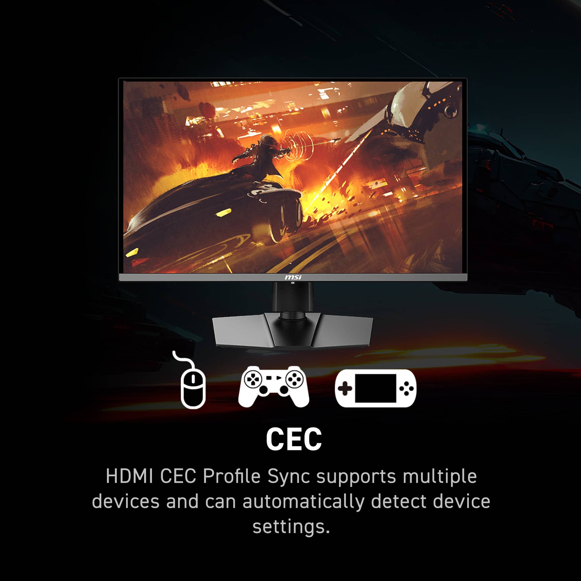 MSI CEC HDMI EC Profile Sync supports multiple devices and can automatically detect device settings.