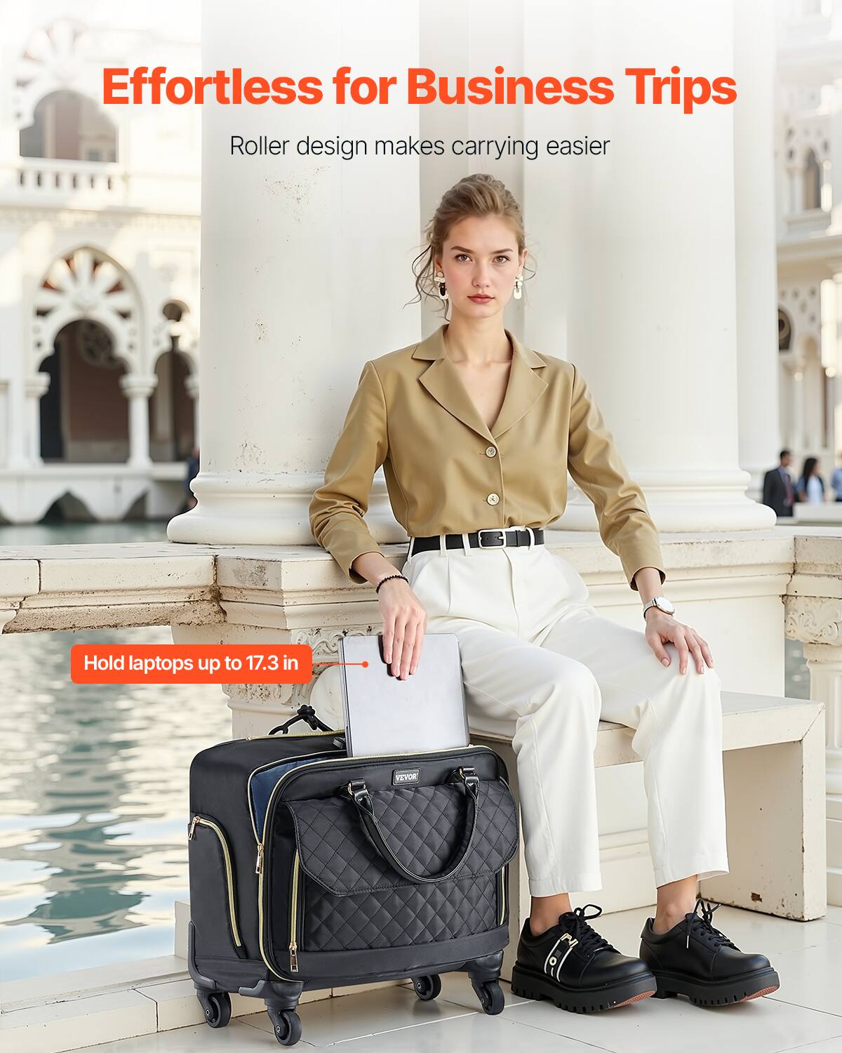 Effortless for Business Trips

Roller design makes carrying easier

Hold laptops up to 17.3 in
