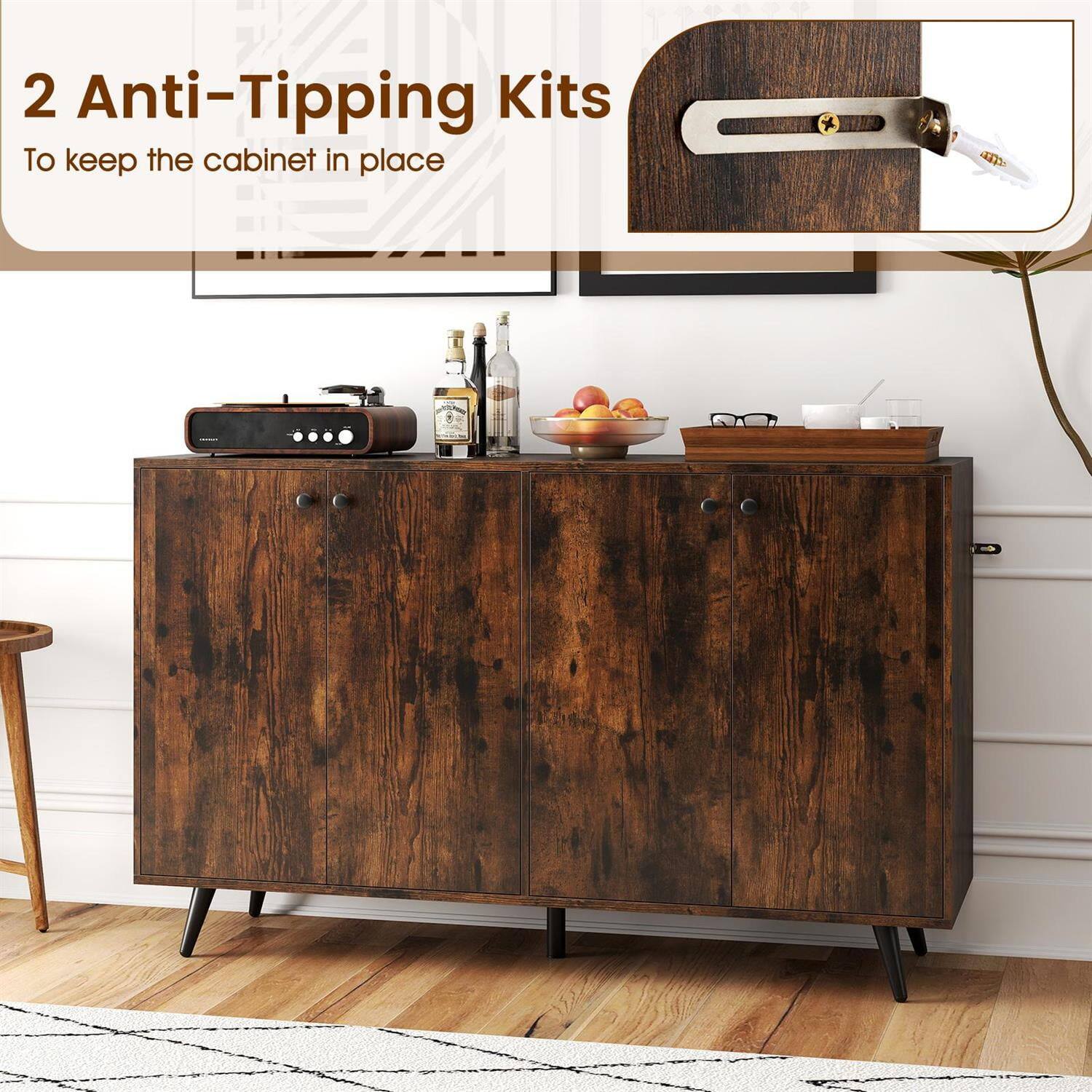 2 Anti-Tipping Kits  
To keep the cabinet in place