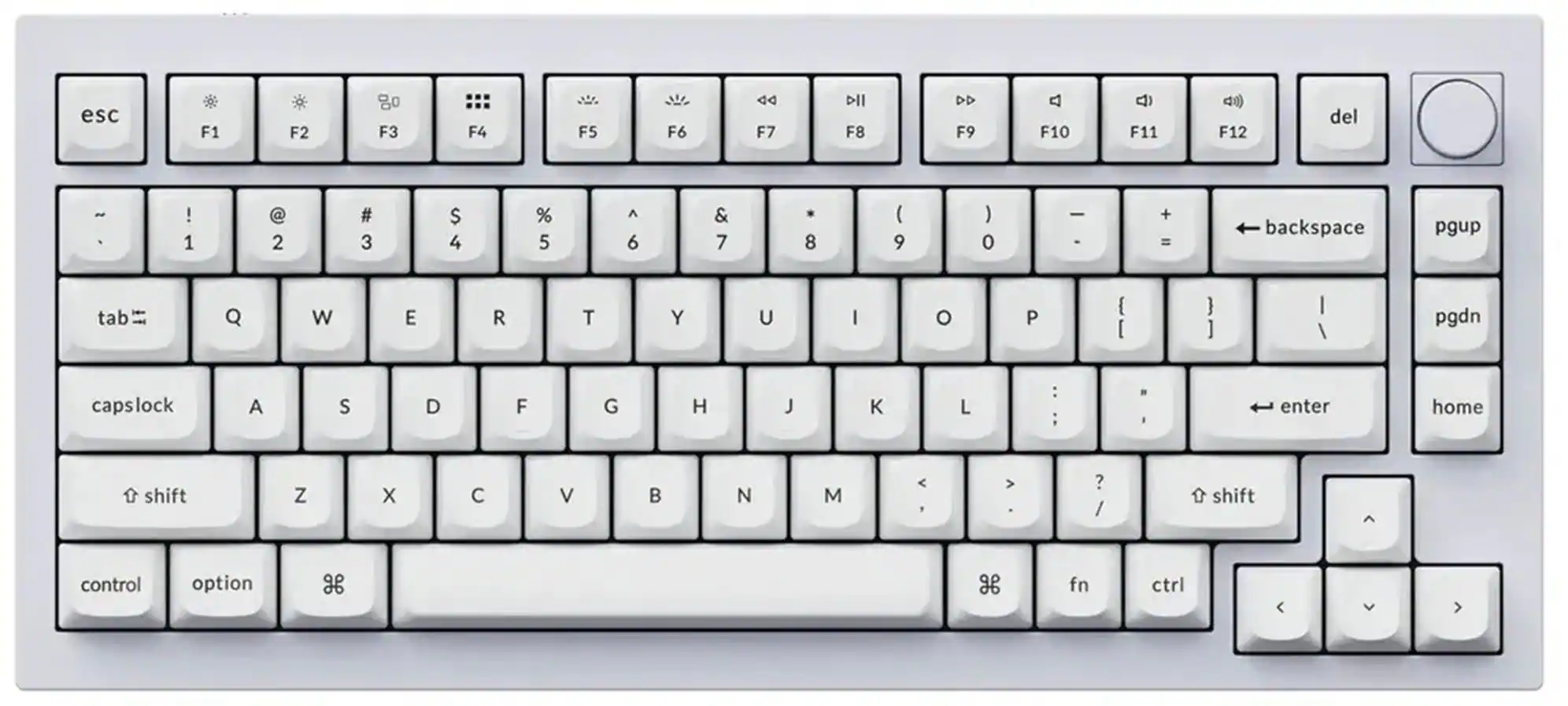 Keychron - Q1 75% Custom Wired RGB Mechanical Keyboard with Programmable QMK/VIA Hot-Swappable Brown Switch - White