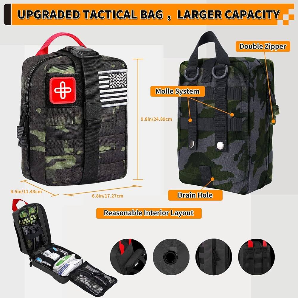 UPGRADED TACTICAL BAG, LARGER CAPACITY

- Double Zipper
- Molle System
- Drain Hole
- Reasonable Interior Layout

Dimensions:
- 9.8in/24.89cm
- 4.5in/11.43cm
- 6.8in/17.27cm