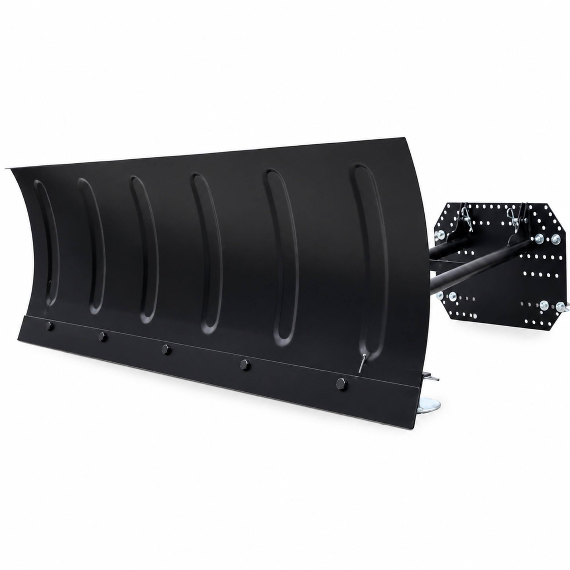 Front. RYHNUYNE - ATV UTV Kit, 59 in Steel Blade, Complete Mount Package, 5-Position Adjustable Angle - Black.