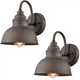 MOOSE - 2-Pack Farmhouse Indoor/Outdoor Wall Sconce Metal Barn Light - Brushed Copper