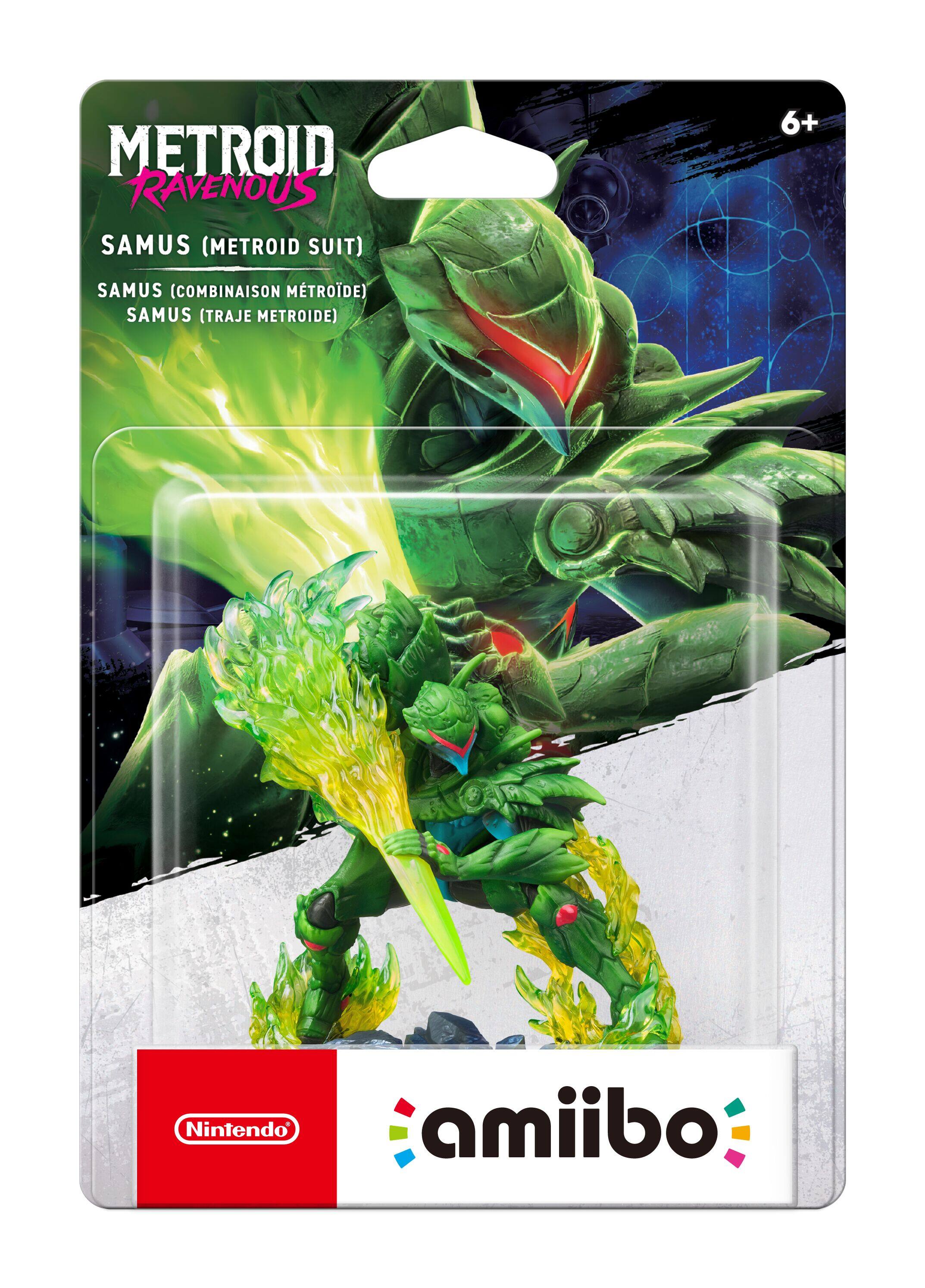 METROID RAVENOUS SAMUS (METROID SUIT)  
6+  
SAMUS (COMBINAISON METROÏDE) SAMUS (TRAJE METROÏDE)  
Nintendo  
amiibo