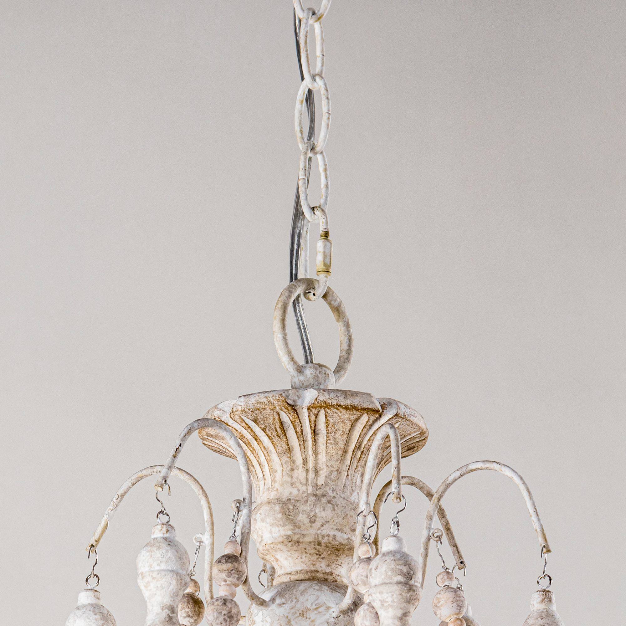 Alt View 1. Parrot Uncle - 29.5 in. 6-Light Gray Wood Beads Empire Chandelier - Gray.