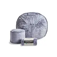 Lovesac - Moviesac Bundle in Wombat Phur - Gray - Front_Zoom