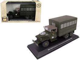 Militaria Die Cast - GMC CCKW 353 6x6 2-1/2 Ton Truck with Communications Shelter Olive Drab United States Army 1/43 Diecast Model - Green