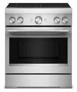 KitchenAid - 4.1 Cu. Ft. Freestanding Electric Induction Commercial-Style Range with Air Fry and 4-Element - Stainless Steel