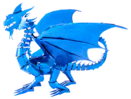 Metal Earth - Premium Series Blue Dragon 3D Metal Model Kit Fascinations - Silver