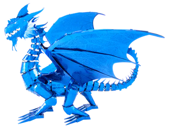 Front. Metal Earth - Metal Earth Premium Series Blue Dragon 3D Metal Model Kit Fascinations - Silver.
