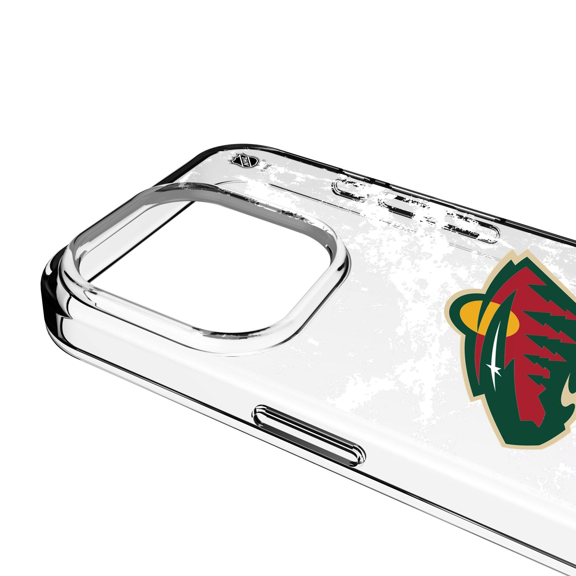 Alt View 2. Keyscaper - Minnesota Wild iPhone Stripe Clear Ice Case - 16e - Multicolor.