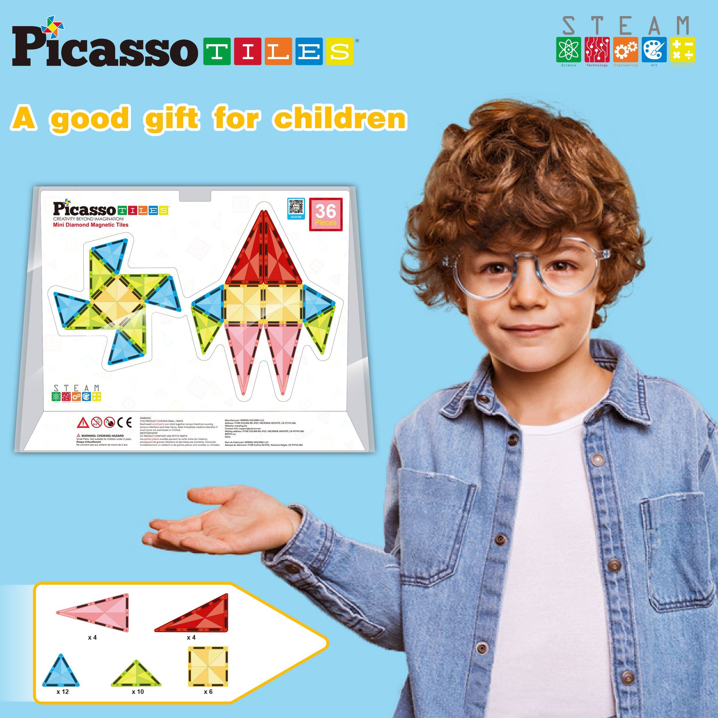 Picasso Tiles | STEAM | 1 | A good gift for children | Picasso Tiles | Mini Diamond Magnetic Tiles | 36 | STEAM | 3 | 14 | 1 x12 | 1 x10 | 1 x6