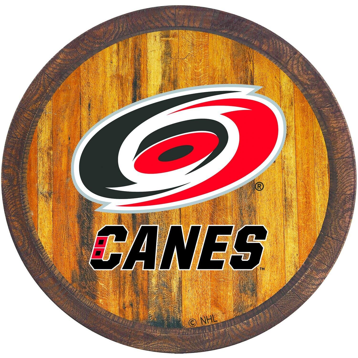Carolina Hurricanes 21'' x 21'' Color Logo Faux Barrel Top Sign
