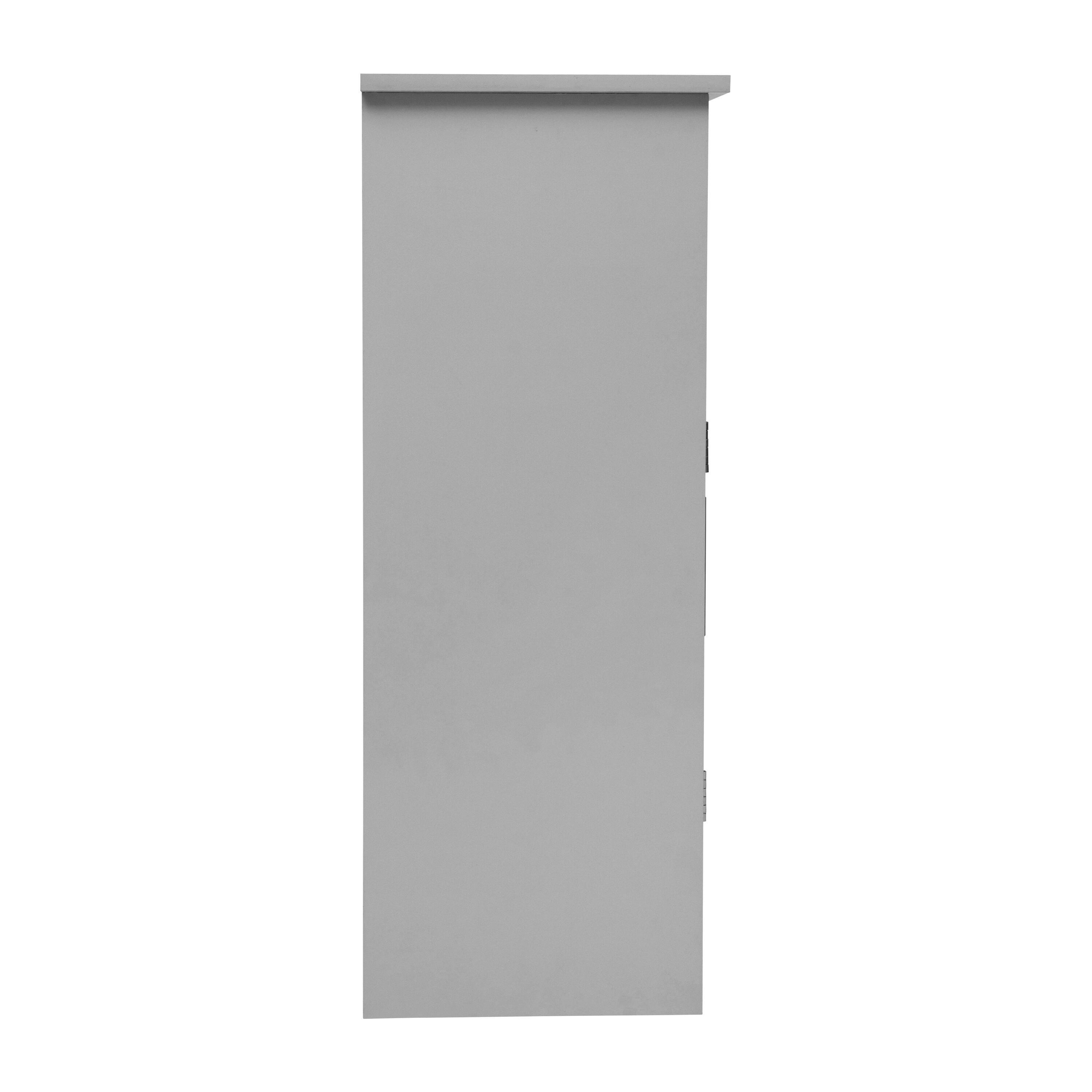 Alt View 7. Emma + Oliver - Vesta Bathroom Storage Cabinet Organizer with Adjustable In-Cabinet Shelf, Magnetic Closure Doors, and Upper Open Shelf - Gray.