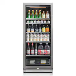 Ca'Lefort - 238 Cans Beverage Refrigerators,Freestanding or Built-In Beverage Cooler with Glass Door for Home,Bar,Office - Silver
