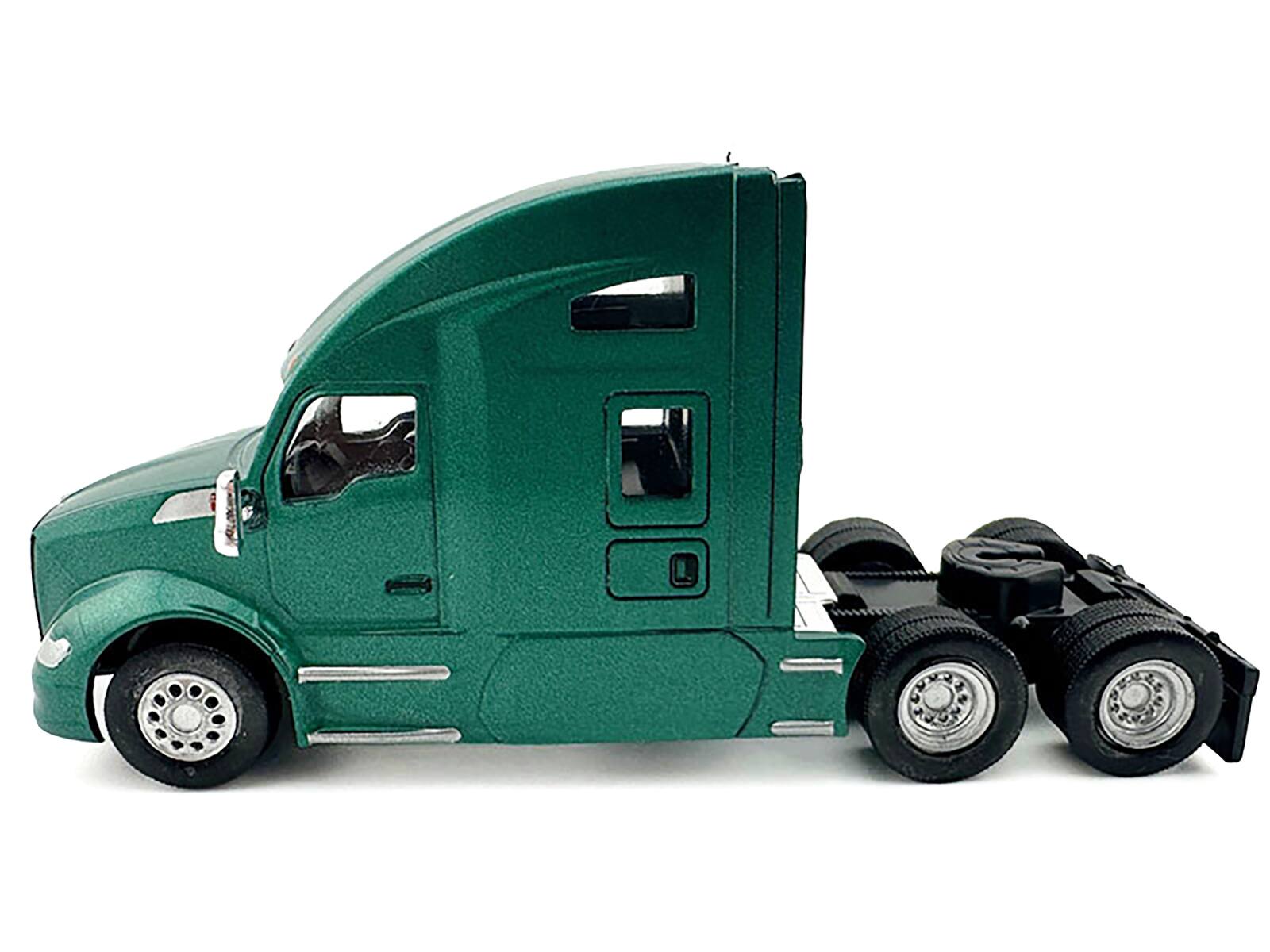 Alt View 2. HO Logistics Replicas - Kenworth T680 Sleeper Cab Green Metallic 1/87 (HO) Scale Plastic Model Car by HO Logistics.