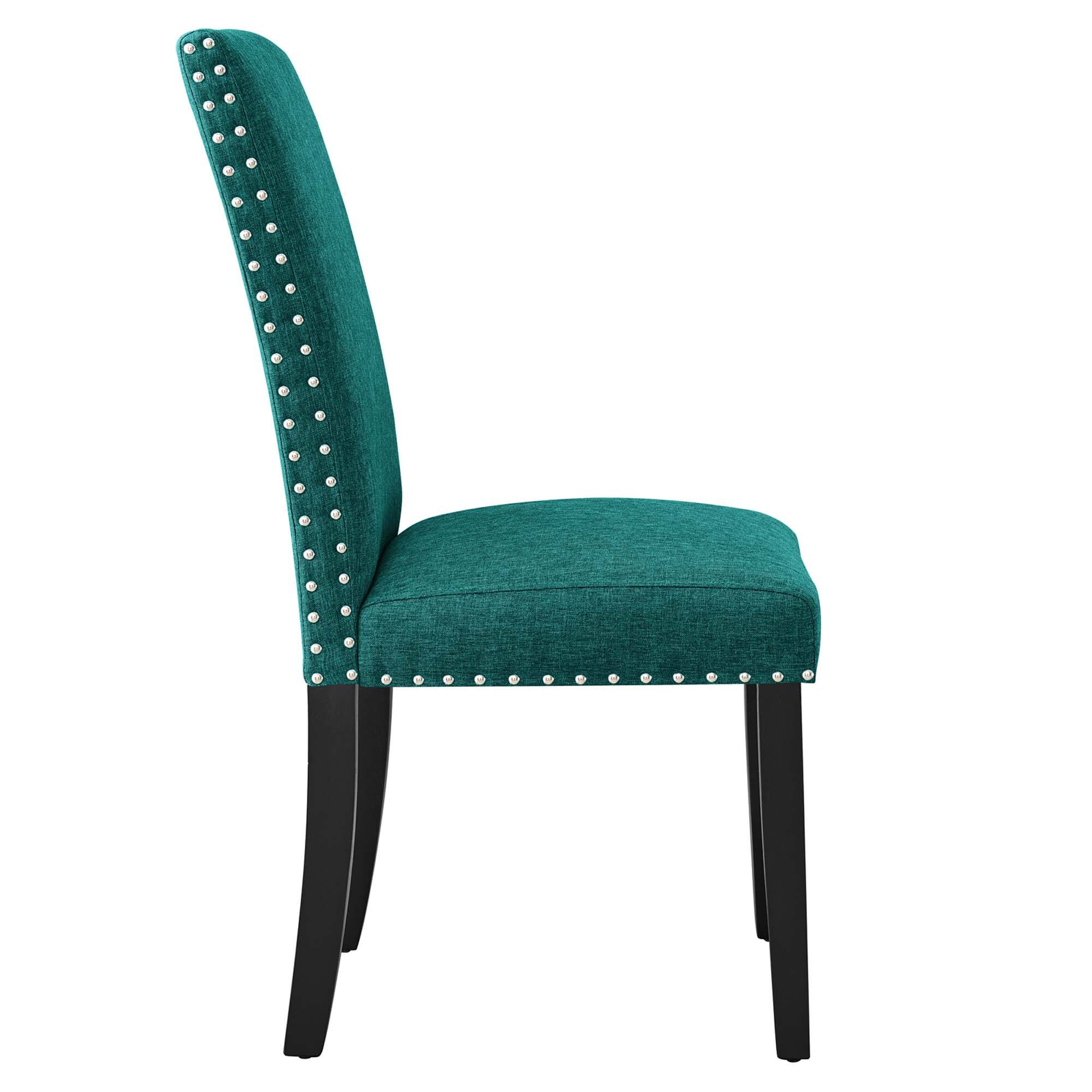 Alt View 1. Modway - Parcel Dining Upholstered Fabric Side Chair by Modway - Teal.