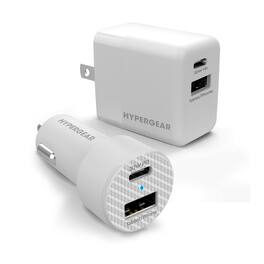 HyperGear - Wall & Car Charger Bundle 20W USB-C PD & 12W USB