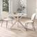 Angle. Costway - Round Dining Table 36" Faux Marble Tabletop Rubber Wood Legs Kitchen - White.