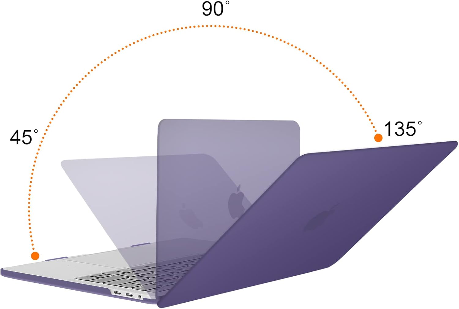 Back. mosiso - MacBook Pro 13" hard shell case with keyboard skins, screen protector and storage bag - Imperial Purple.