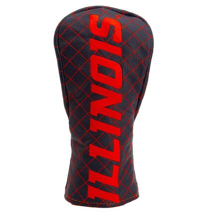 Front. Team Golf - Illinois Fighting Illini Quilted Fairway Headcover - Multicolor.